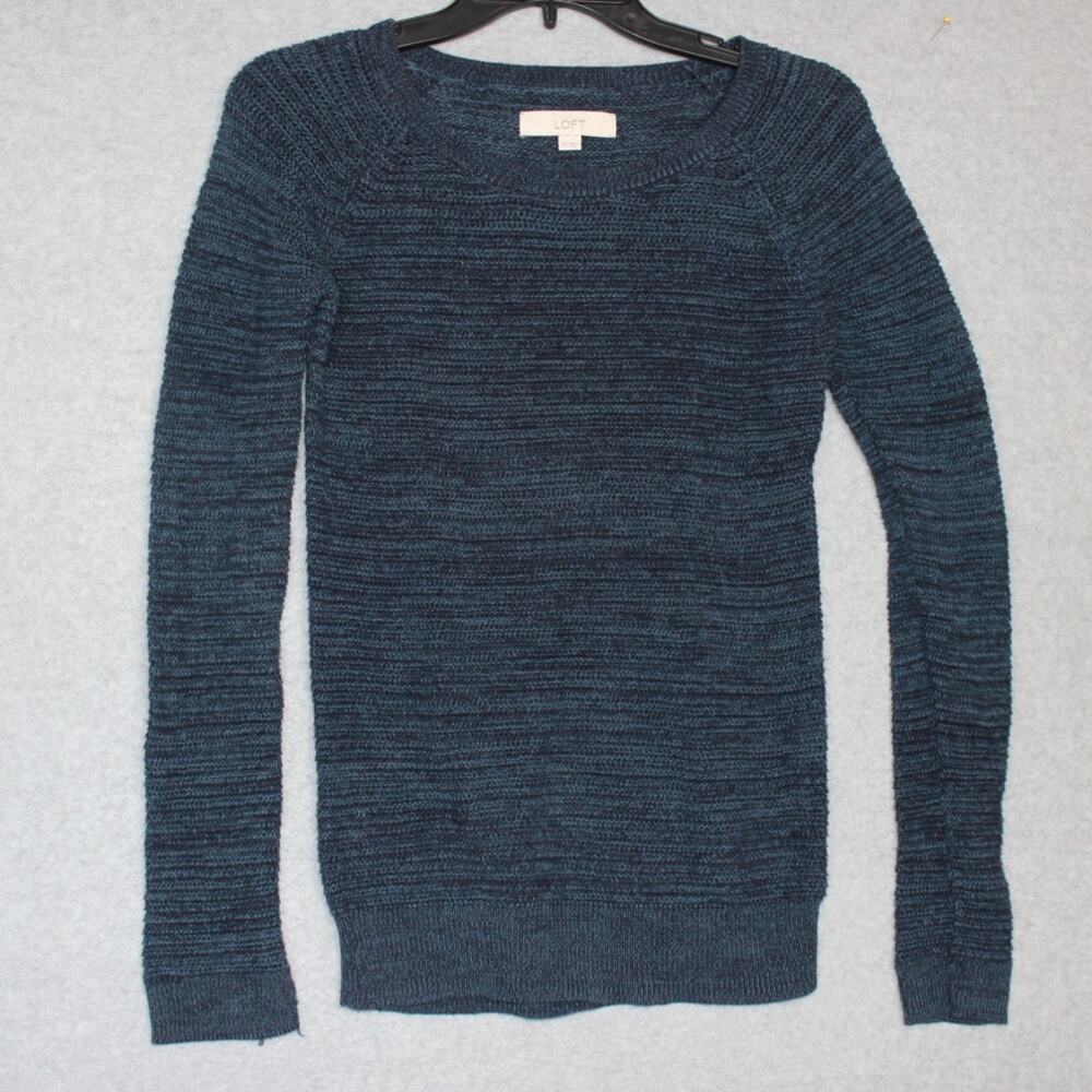 Ann Taylor LOFT Heathered Blue LS Sweater Size‎ XS